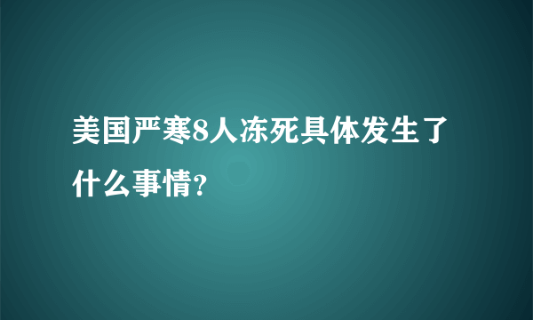 美国严寒8人冻死具体发生了什么事情？