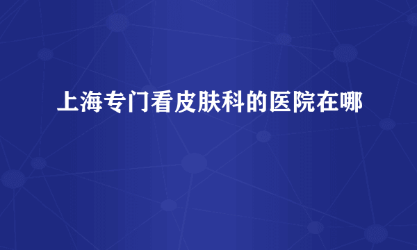 上海专门看皮肤科的医院在哪