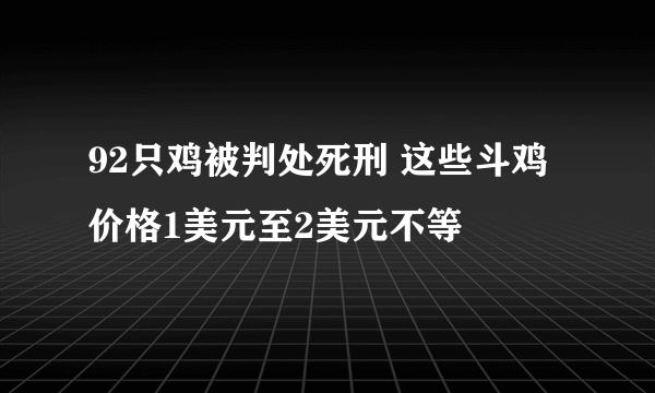 92只鸡被判处死刑 这些斗鸡价格1美元至2美元不等