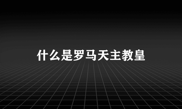 什么是罗马天主教皇