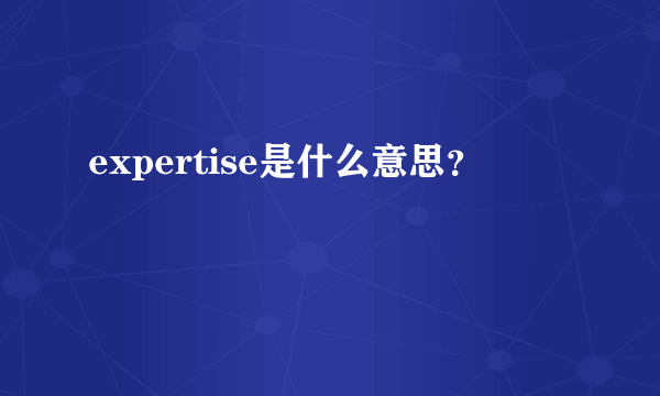 expertise是什么意思？