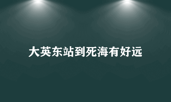 大英东站到死海有好远