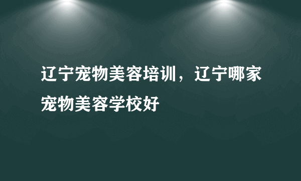 辽宁宠物美容培训，辽宁哪家宠物美容学校好