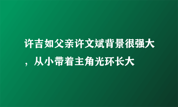 许吉如父亲许文斌背景很强大，从小带着主角光环长大 