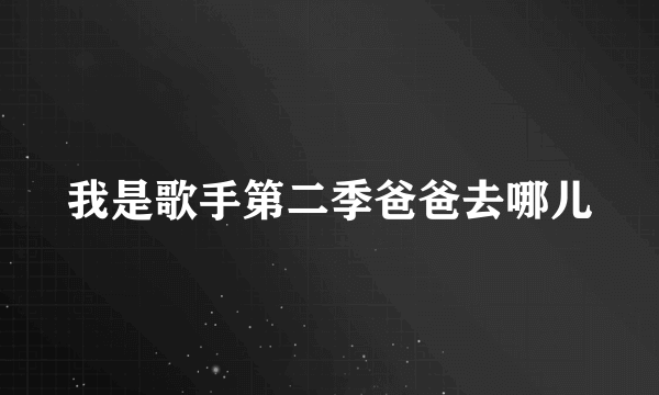 我是歌手第二季爸爸去哪儿