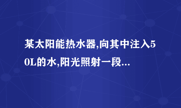 某太阳能热水器,向其中注入50L的水,阳光照射一段时间后,水温从10℃升高40℃。水的比热容是4.2×103J/(kg⋅℃),密度是1.0×103kg/m3，试求：(1)热水器中水的质量是多少?(2)这段时间该热水器中的水吸收的热量是多少?如果这段时间该太阳能热水器接收到太阳辐射的热量是2.8×107J，则这段时间该热水器的效率是多少?(3)请你说说太阳能热水器有哪些优点和不足.(各说一点就可以)