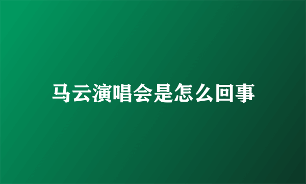 马云演唱会是怎么回事