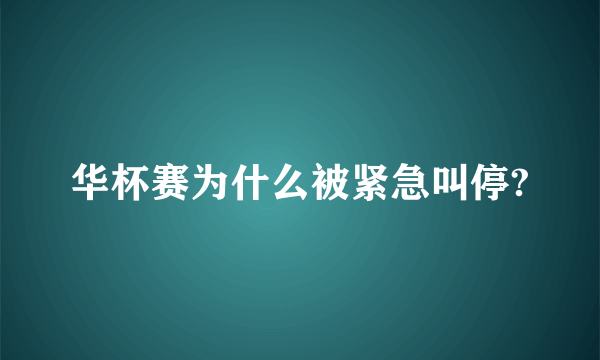 华杯赛为什么被紧急叫停?