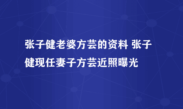 张子健老婆方芸的资料 张子健现任妻子方芸近照曝光