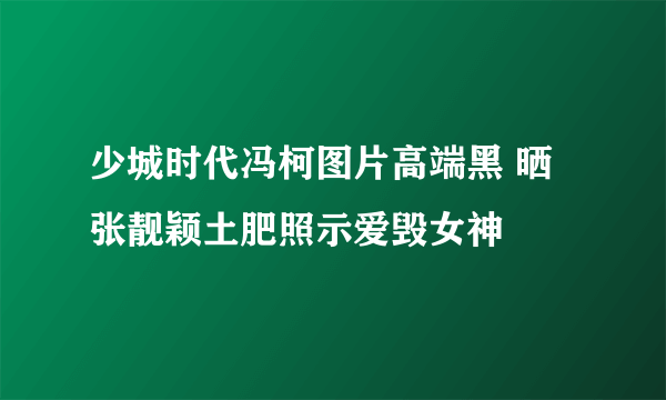 少城时代冯柯图片高端黑 晒张靓颖土肥照示爱毁女神