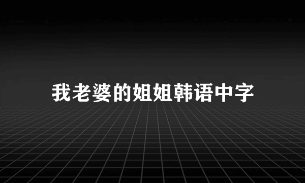 我老婆的姐姐韩语中字