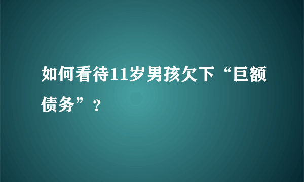 如何看待11岁男孩欠下“巨额债务”？