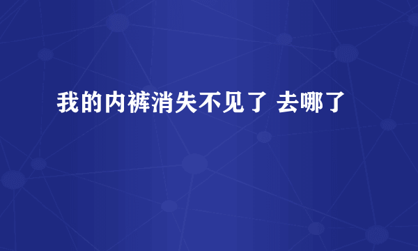 我的内裤消失不见了 去哪了