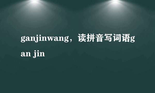 ganjinwang，读拼音写词语gan jin