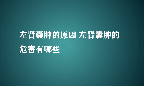 左肾囊肿的原因 左肾囊肿的危害有哪些