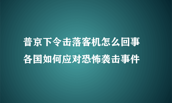 普京下令击落客机怎么回事 各国如何应对恐怖袭击事件