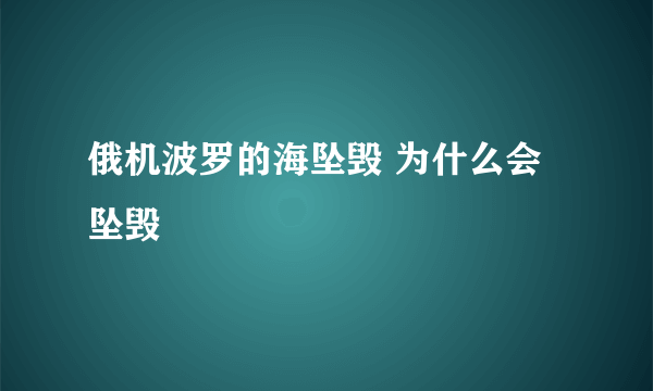 俄机波罗的海坠毁 为什么会坠毁