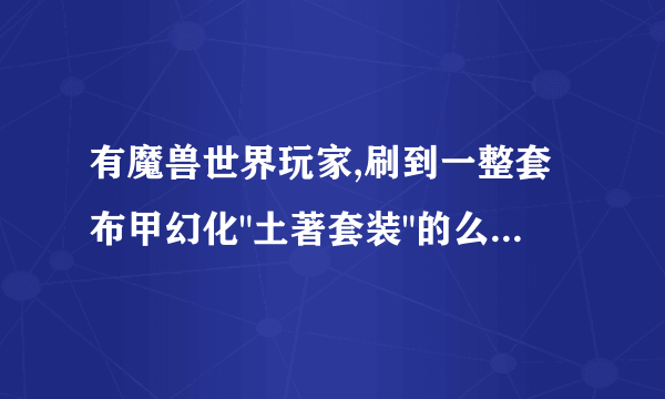 有魔兽世界玩家,刷到一整套布甲幻化