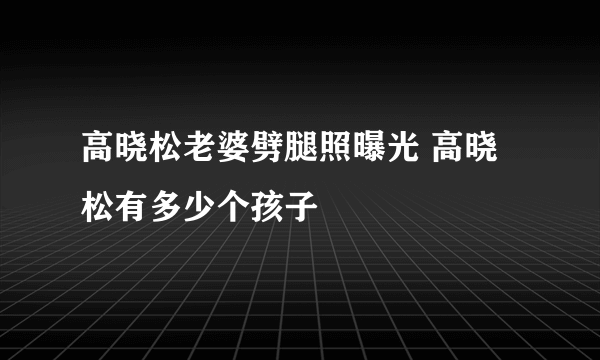 高晓松老婆劈腿照曝光 高晓松有多少个孩子