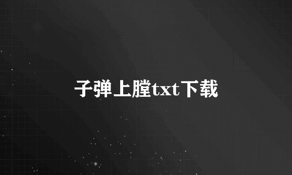 子弹上膛txt下载