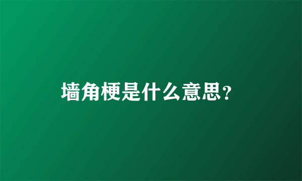 墙角梗是什么意思？