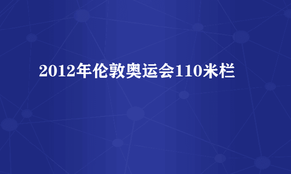 2012年伦敦奥运会110米栏