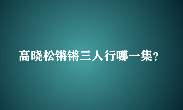 高晓松锵锵三人行哪一集？