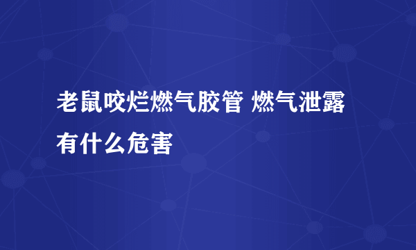 老鼠咬烂燃气胶管 燃气泄露有什么危害