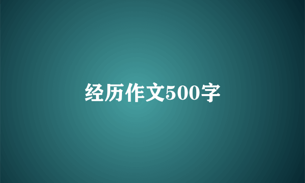 经历作文500字