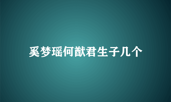 奚梦瑶何猷君生子几个