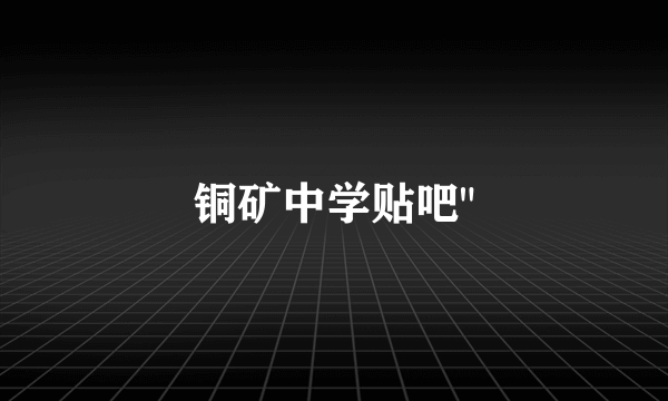 铜矿中学贴吧