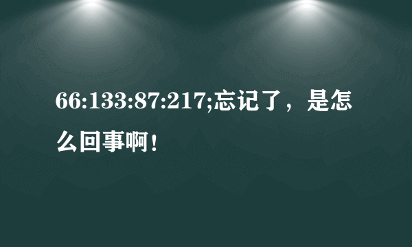 66:133:87:217;忘记了，是怎么回事啊！