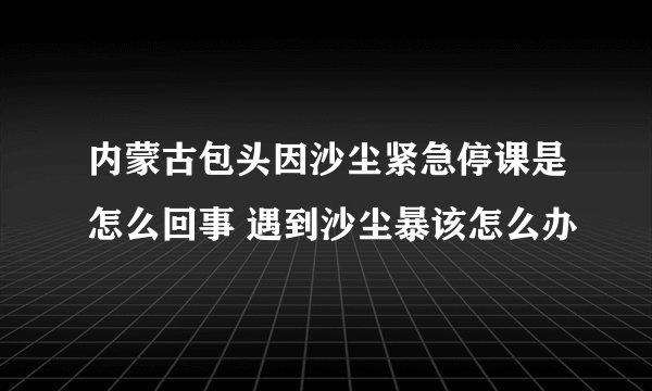 内蒙古包头因沙尘紧急停课是怎么回事 遇到沙尘暴该怎么办