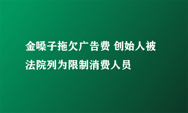 金嗓子拖欠广告费 创始人被法院列为限制消费人员