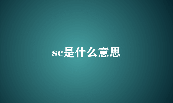 sc是什么意思