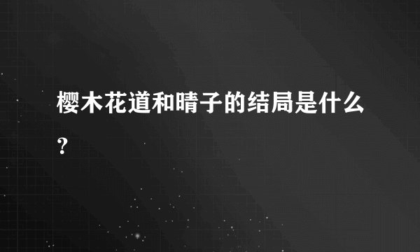 樱木花道和晴子的结局是什么？