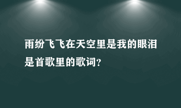 雨纷飞飞在天空里是我的眼泪是首歌里的歌词？