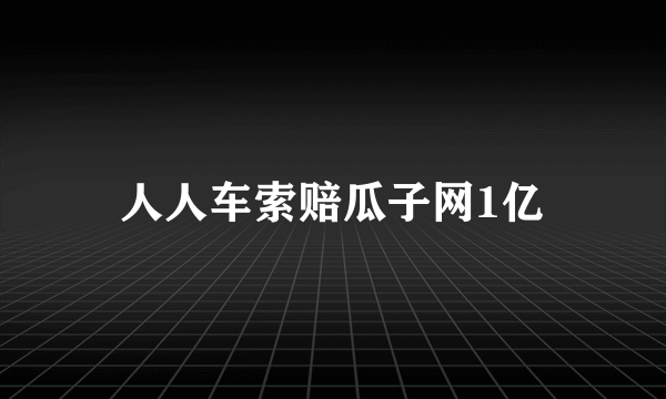 人人车索赔瓜子网1亿