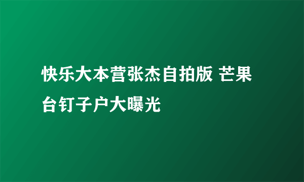 快乐大本营张杰自拍版 芒果台钉子户大曝光