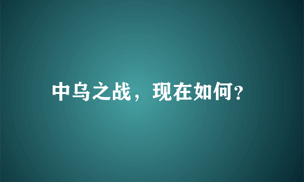 中乌之战，现在如何？