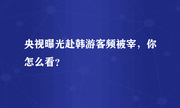 央视曝光赴韩游客频被宰，你怎么看？