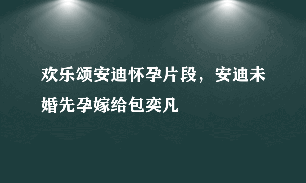 欢乐颂安迪怀孕片段，安迪未婚先孕嫁给包奕凡 