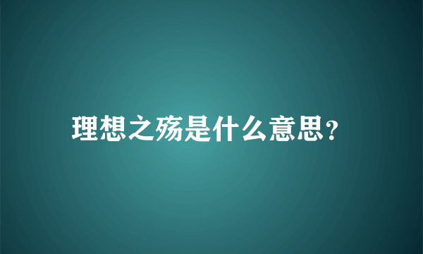 理想之殇是什么意思？