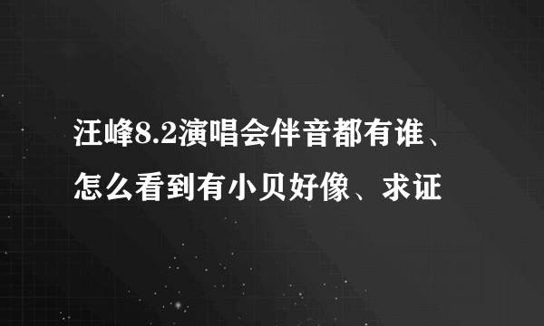 汪峰8.2演唱会伴音都有谁、怎么看到有小贝好像、求证