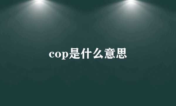 cop是什么意思