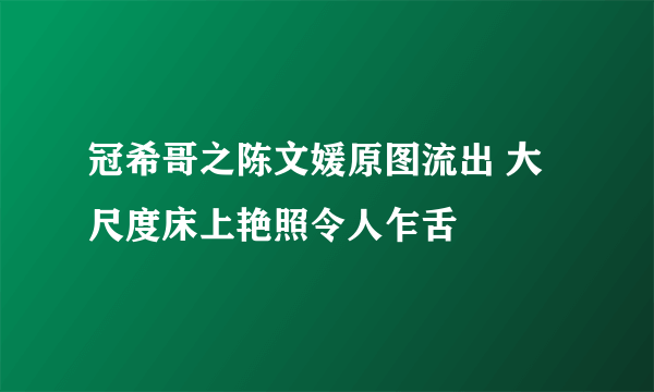 冠希哥之陈文媛原图流出 大尺度床上艳照令人乍舌