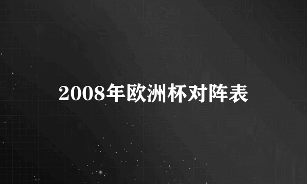 2008年欧洲杯对阵表