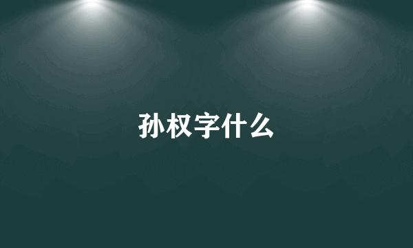 孙权字什么