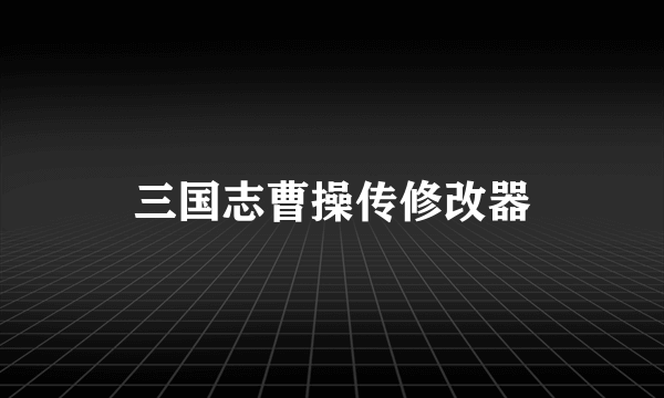 三国志曹操传修改器