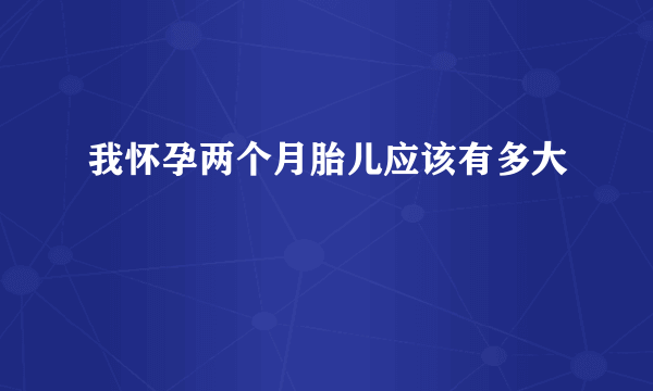 我怀孕两个月胎儿应该有多大